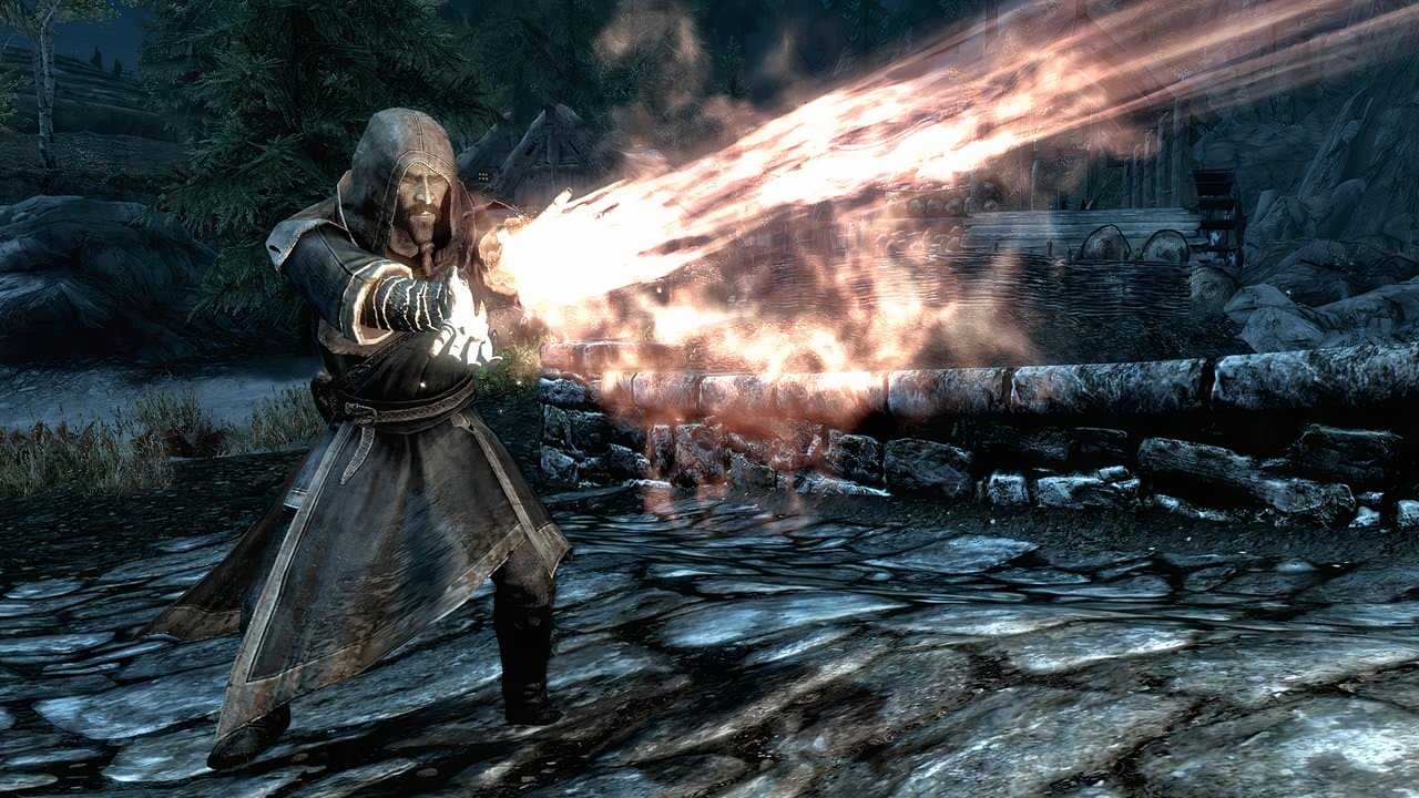 A character using a fire spell