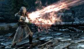 A character using a fire spell