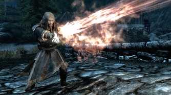 A character using a fire spell