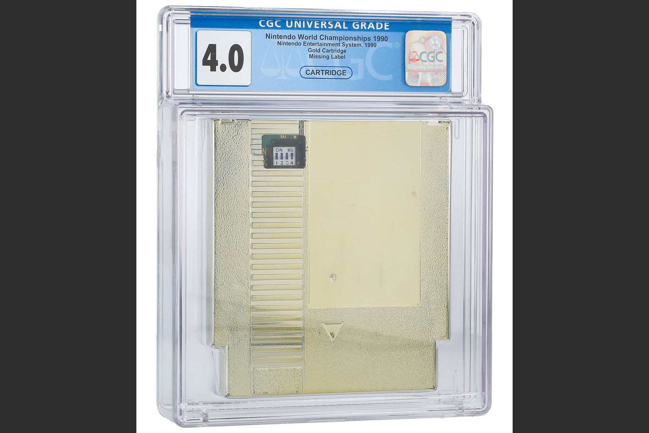 Nintendo World Championships 1990 NES Gold Cartridge with missing label