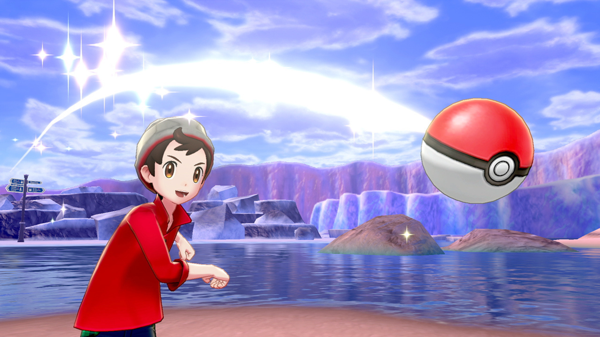 A trainer Throwing a pokeball