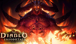 A demon surrounded by fire