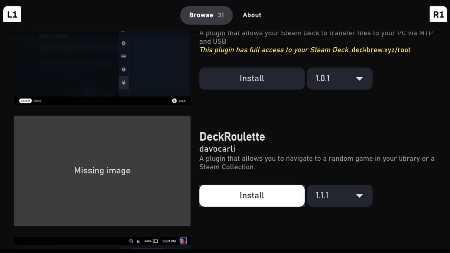 Deck Roulette Decky plugin