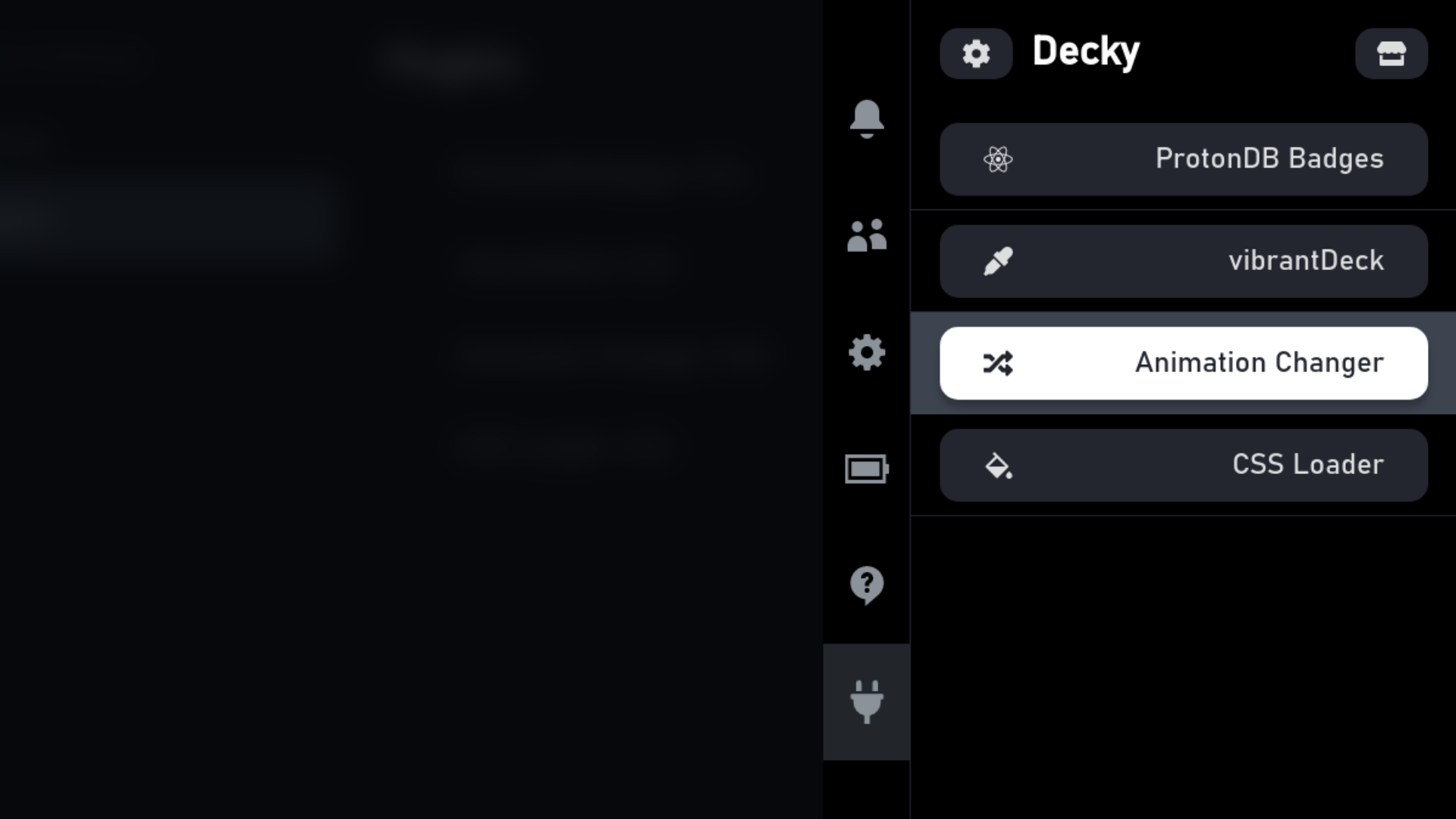 The Animation tab in the Steam Deck menu