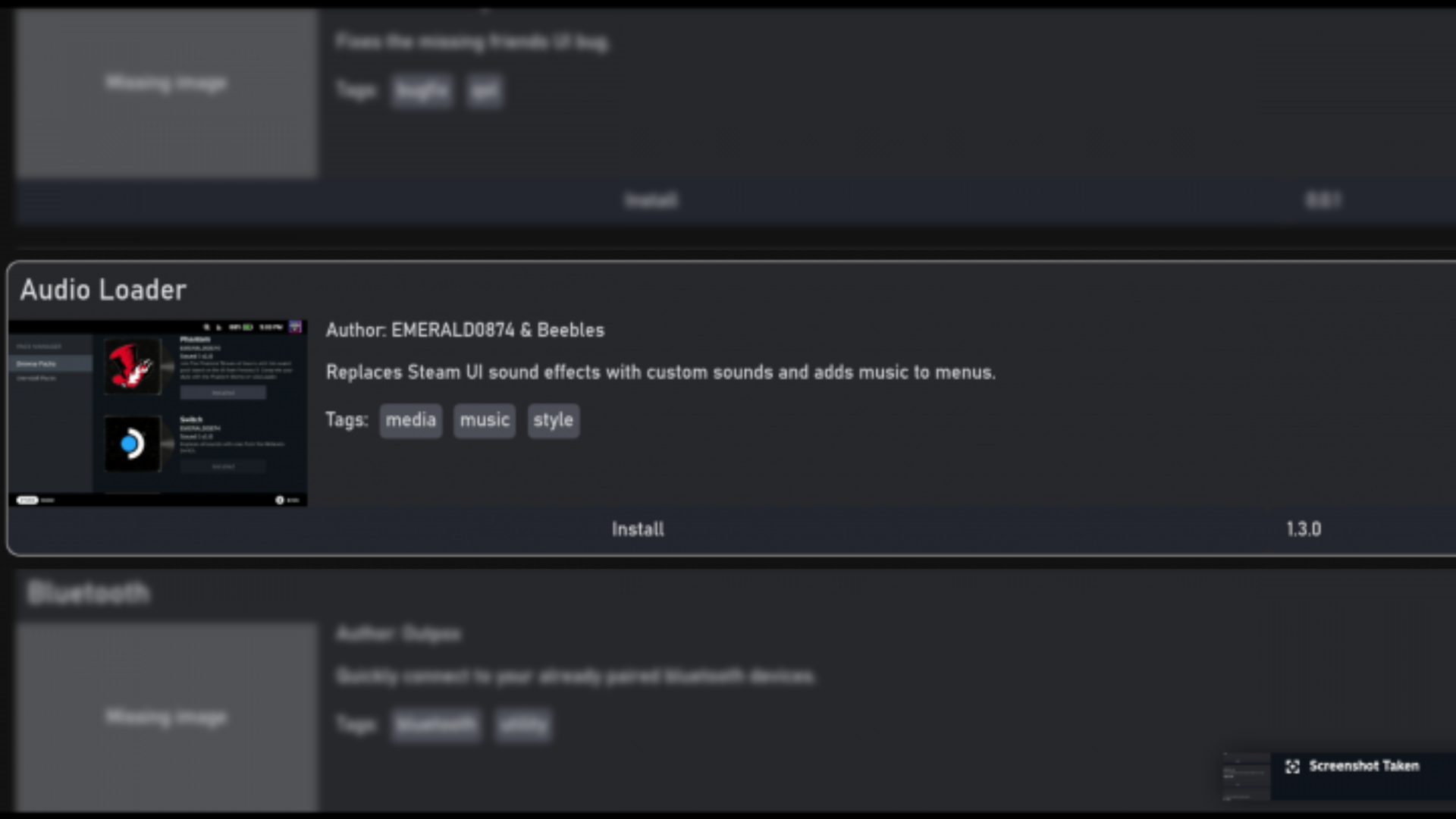 The Audio Loader app on Decky
