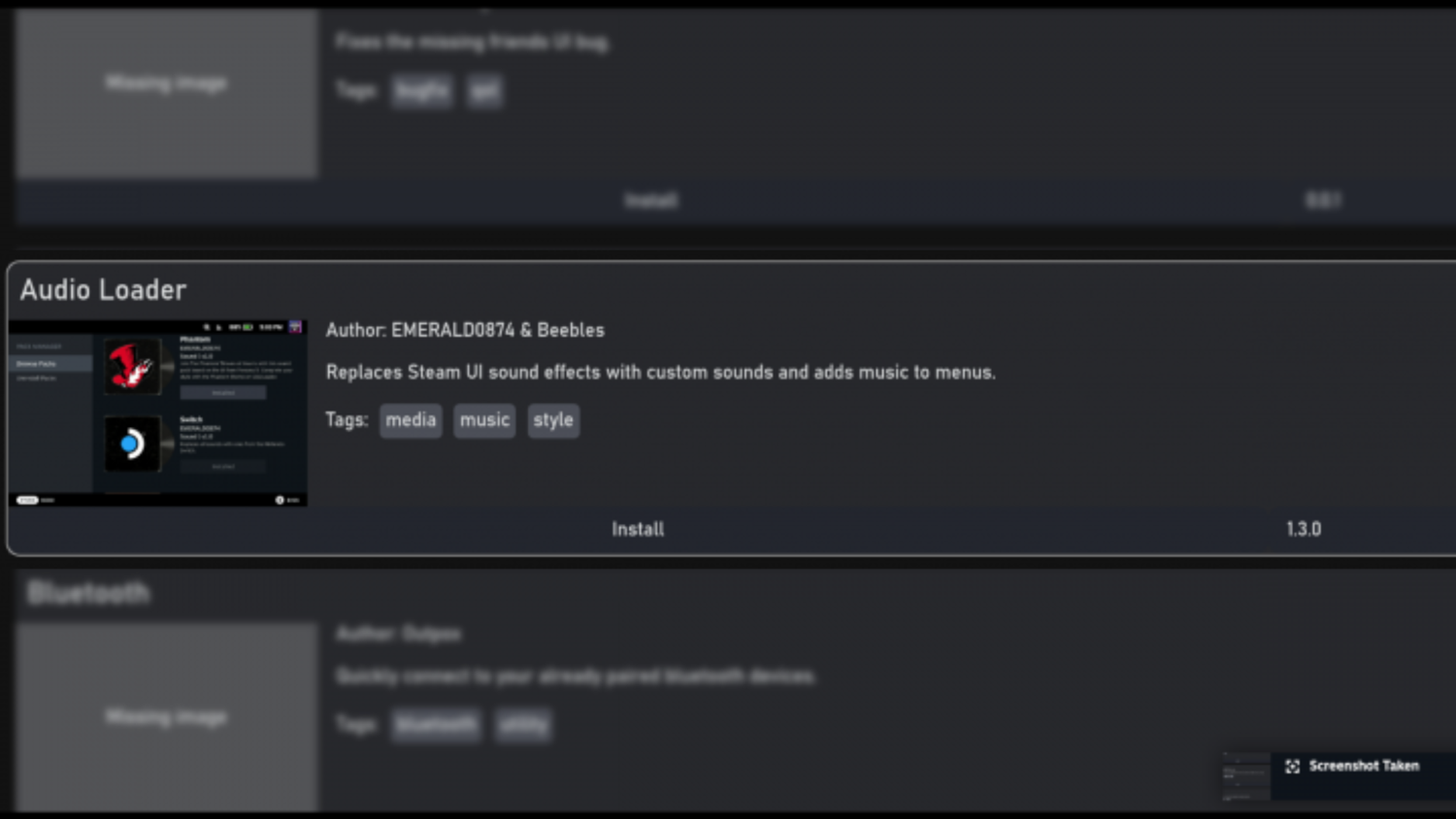 The Audio Loader app on Decky