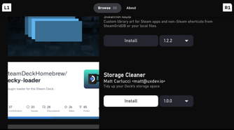 The Storage Cleaner app on Decky