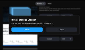 Storage Cleaner install notification