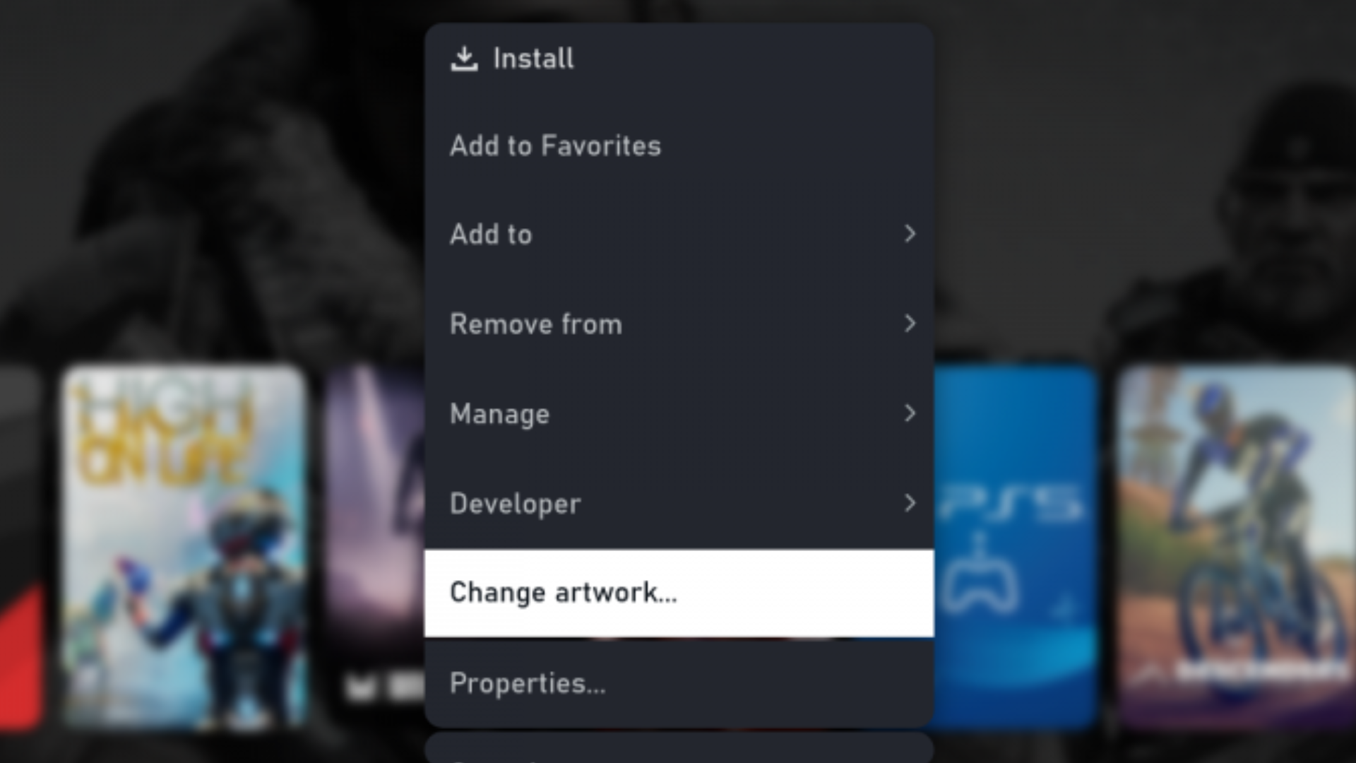 Change artwork prompt on Steam Deck