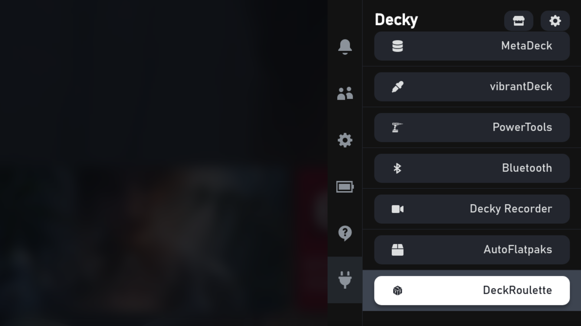Deck Roulette Decky plugin tab
