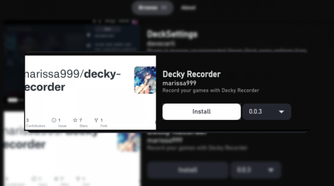 Decky Recorder application page on Decky