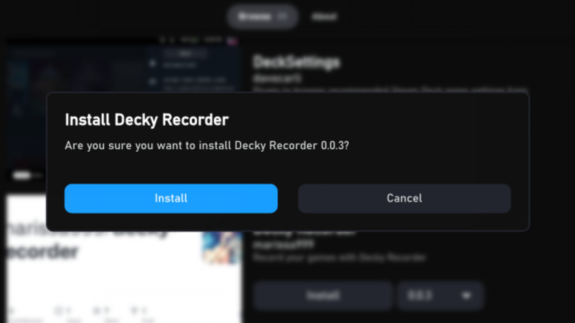 install notification for Decky Recorder