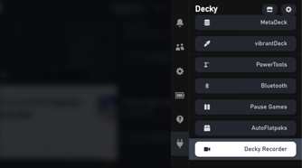 Decky Recorder tab on Decky