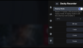 Decky Recorder replay mode settings