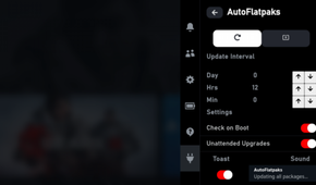 AutoFlatpaks settings menu