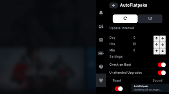 AutoFlatpaks settings menu