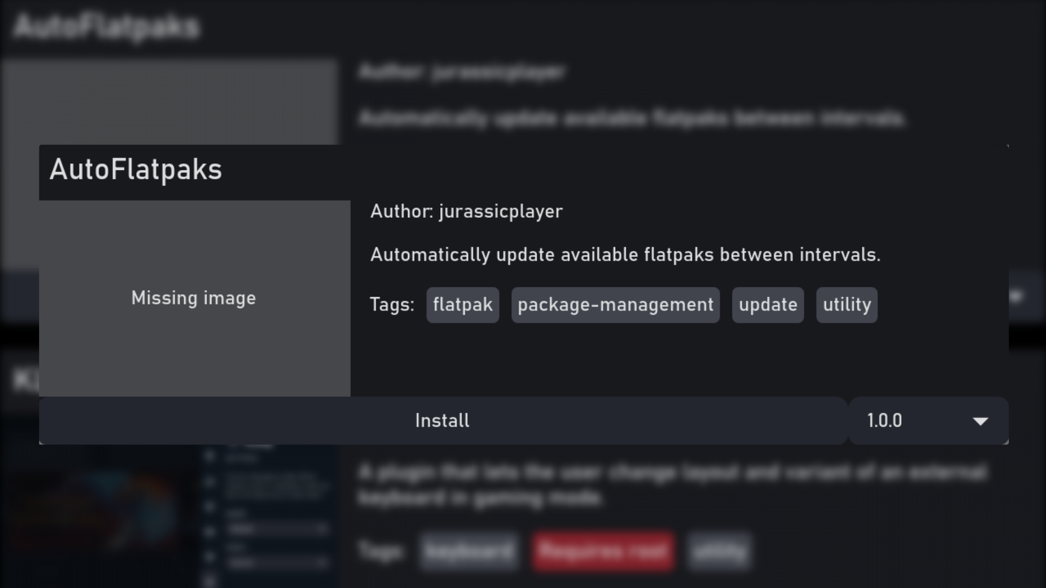 AutoFlatpaks page on Decky