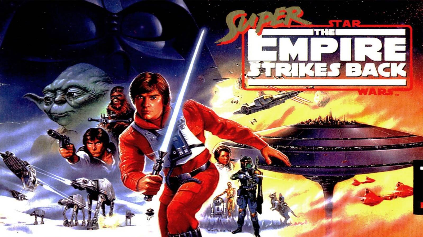 The box art for Super Star Wars The Empire Strikes Back