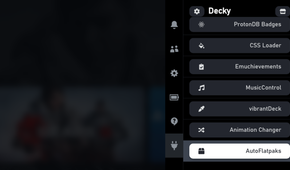 AutoFlatpaks tab in Decky sub menu