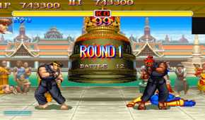 A screenshot of gameplay from Super Street Fighter II Turbo.