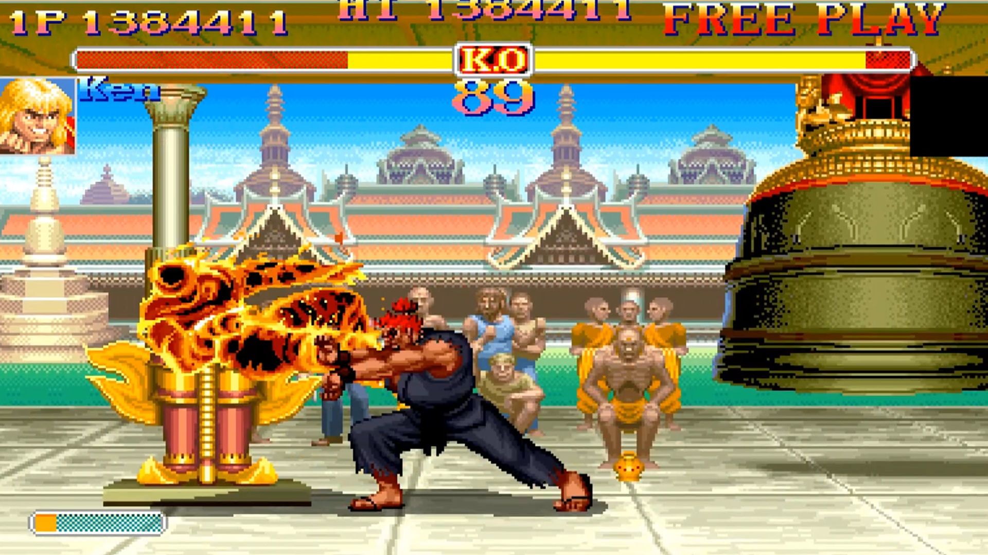 A screenshot of gameplay from Super Street Fighter II Turbo