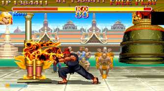 A screenshot of gameplay from Super Street Fighter II Turbo