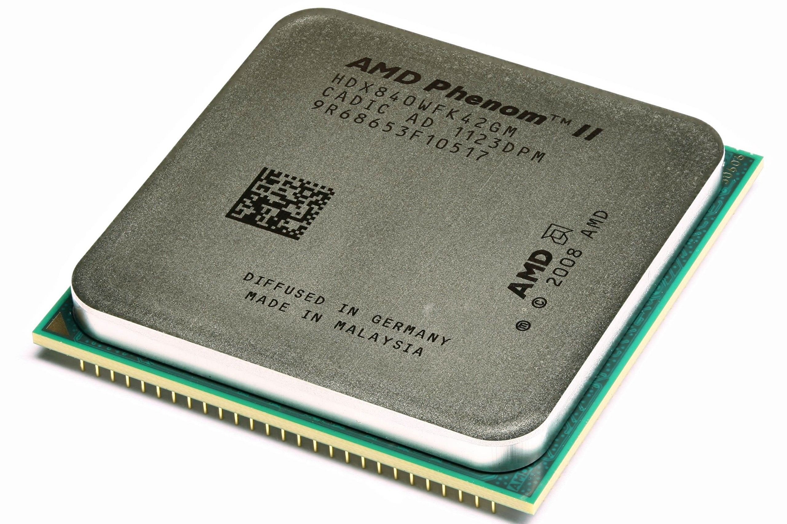 AMD Phenom II X4 840 CPU on a white background