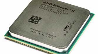 AMD Phenom II X4 840 CPU on a white background