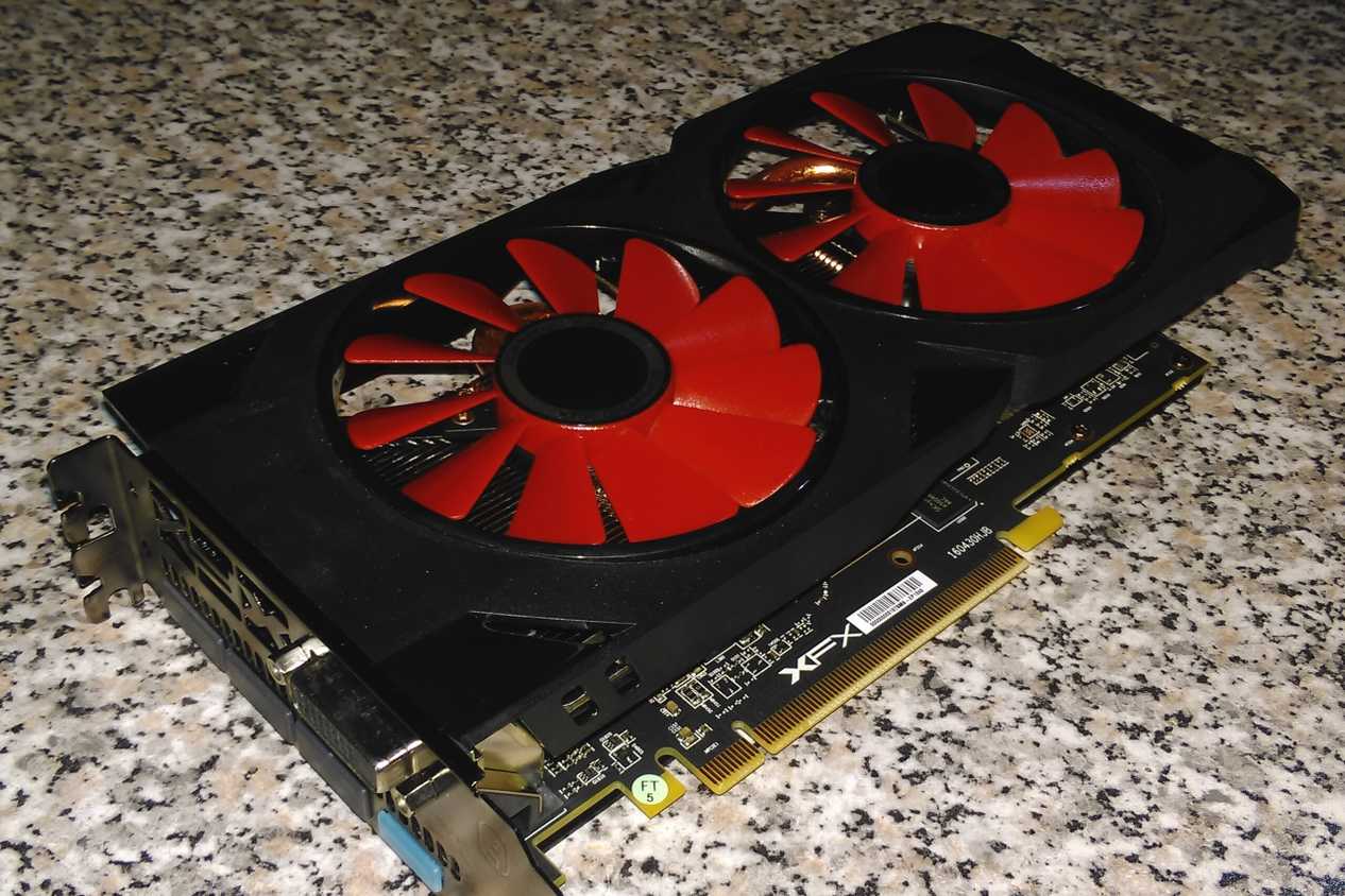 Top view of the XFX Radeon RX 570 graphics card
