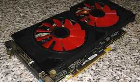 Top view of the XFX Radeon RX 570 graphics card