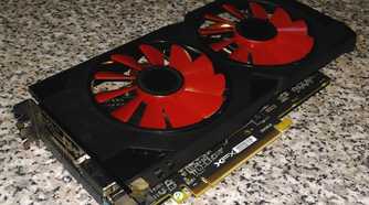 Top view of the XFX Radeon RX 570 graphics card