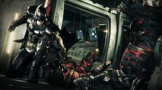 Batman beating up goons in Batman: Arkham Knight.