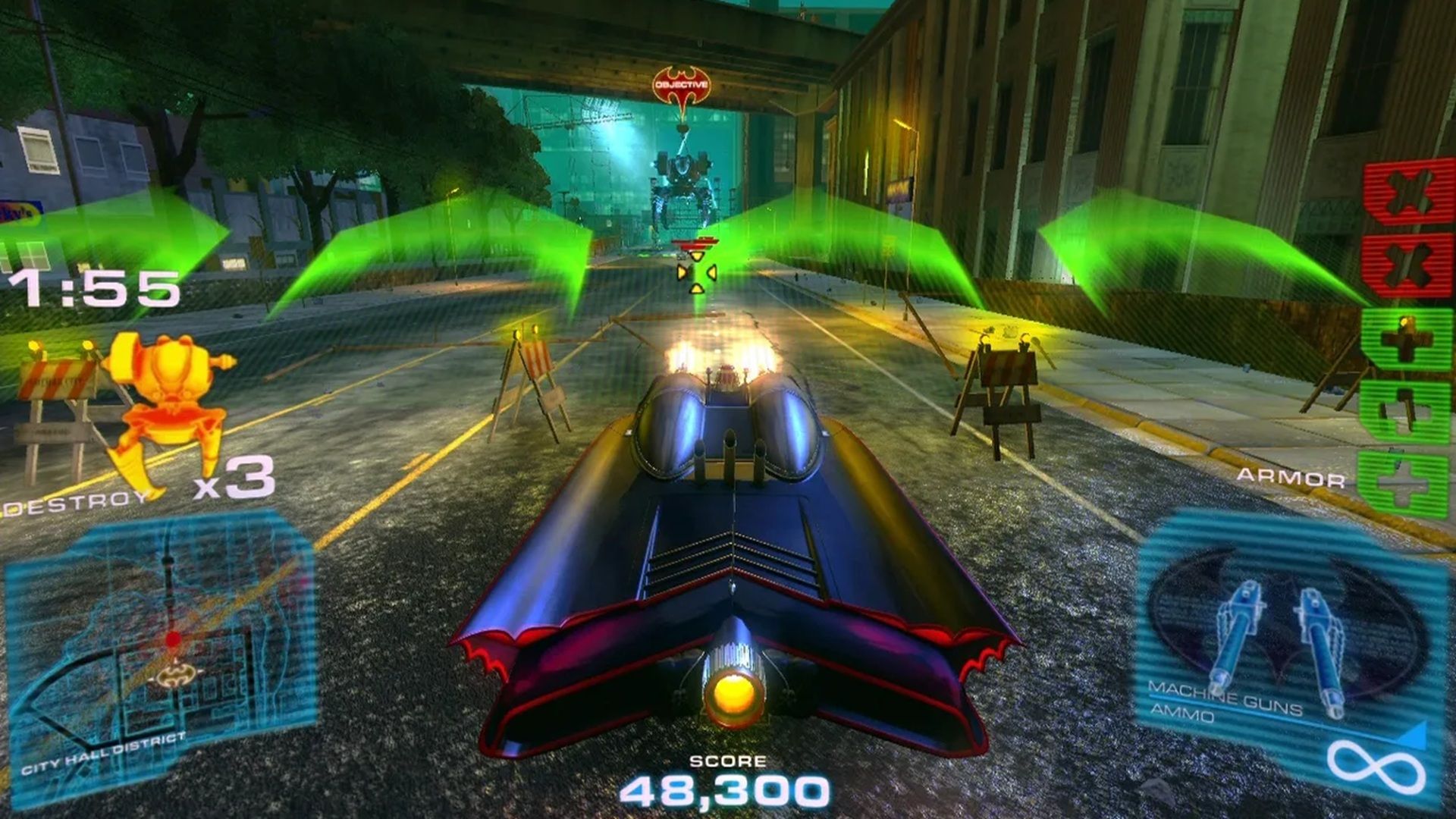 A screenshot of gameplay from Batman Arcade 2013.