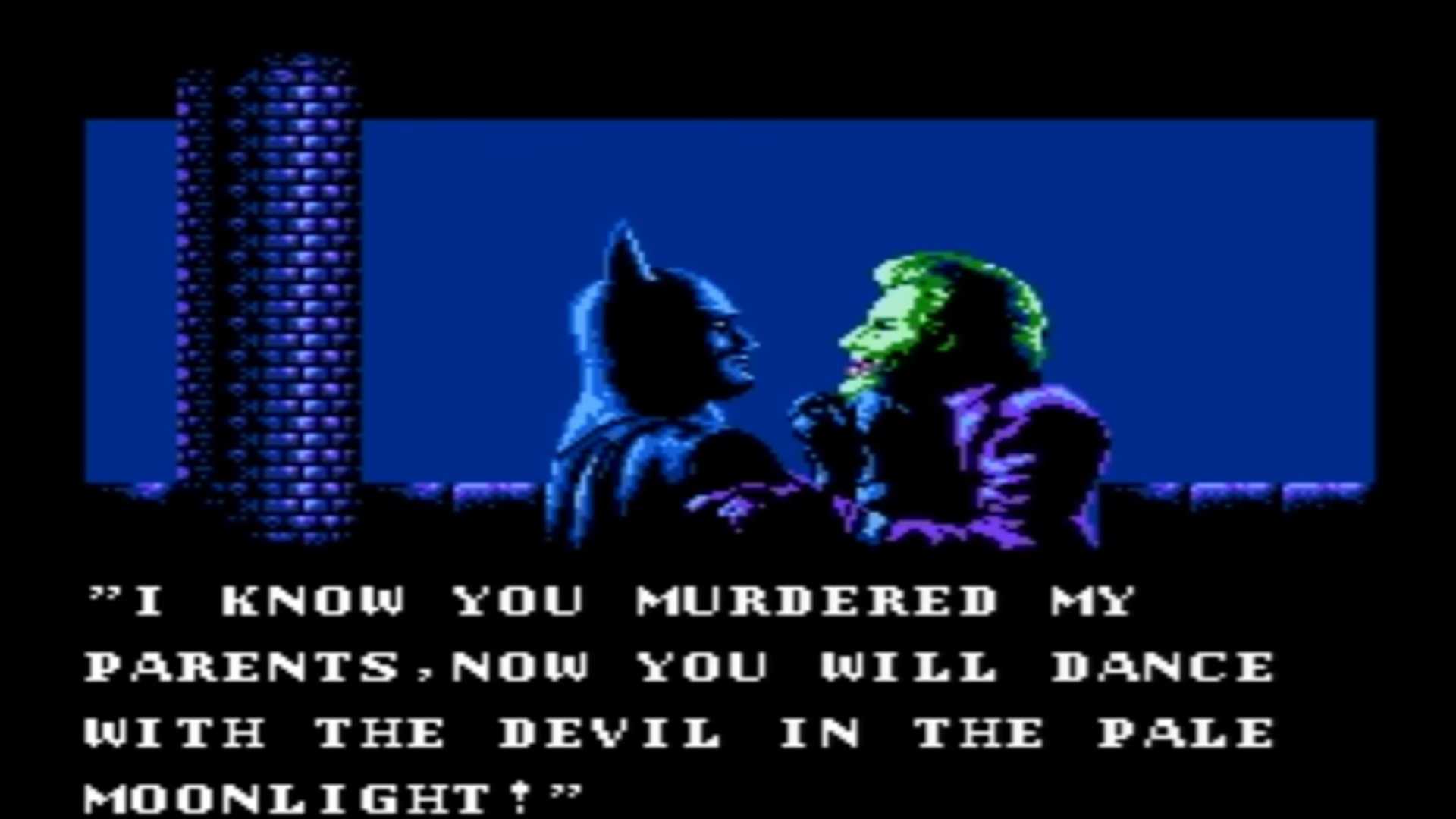 A screenshot of gameplay from Batman on NES.