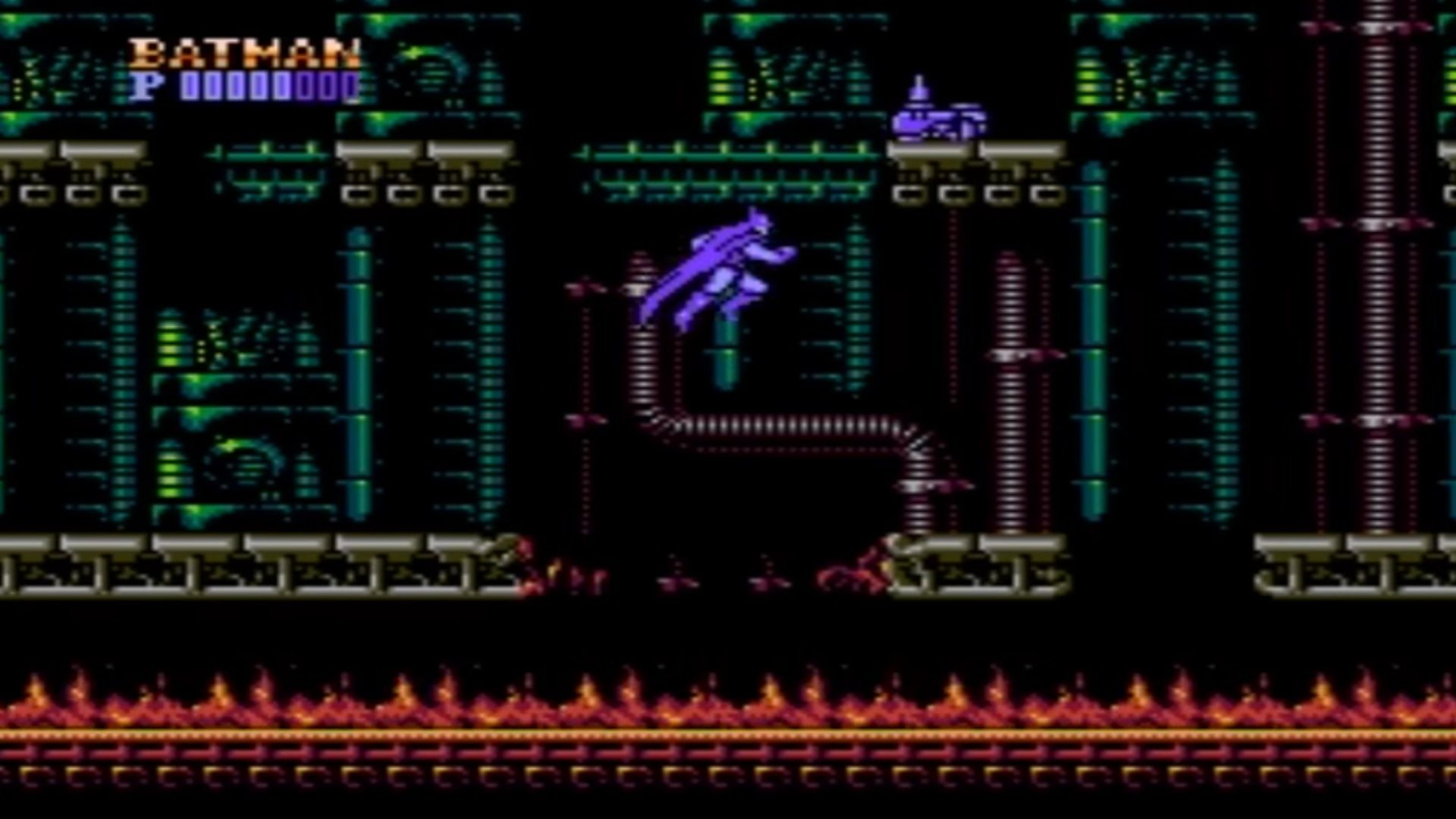 A screenshot of gameplay from Batman on NES.