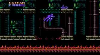 A screenshot of gameplay from Batman on NES.