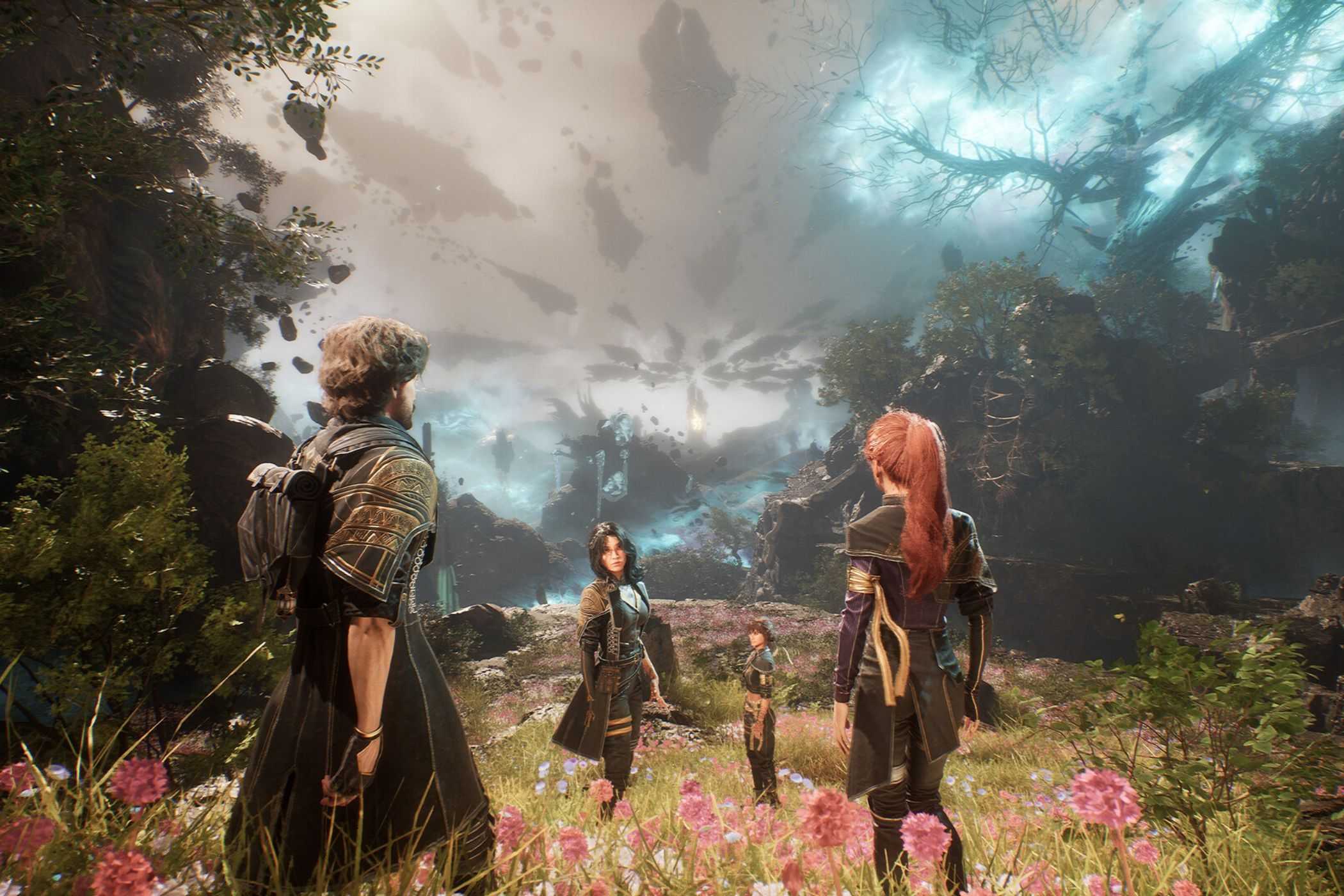 Expedition 33 characters standing in field