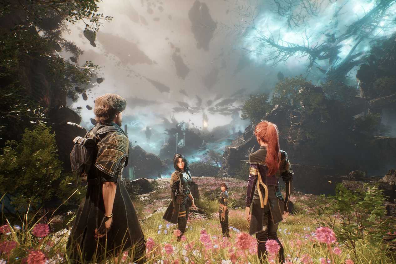Expedition 33 characters standing in field