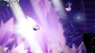 Hollow Knight dashing through crystals