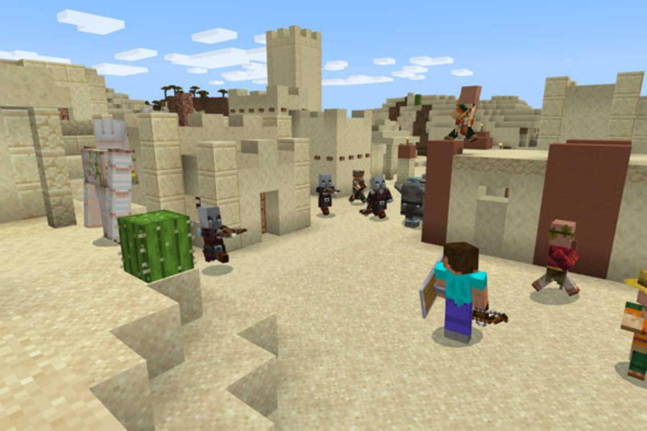 Minecraft steve dealing with raid