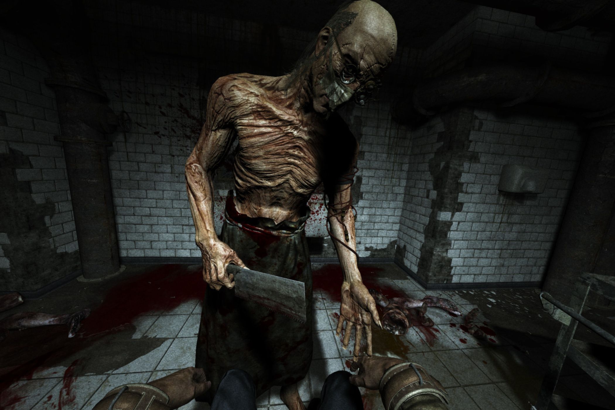 Outlast doctor using butcher knife