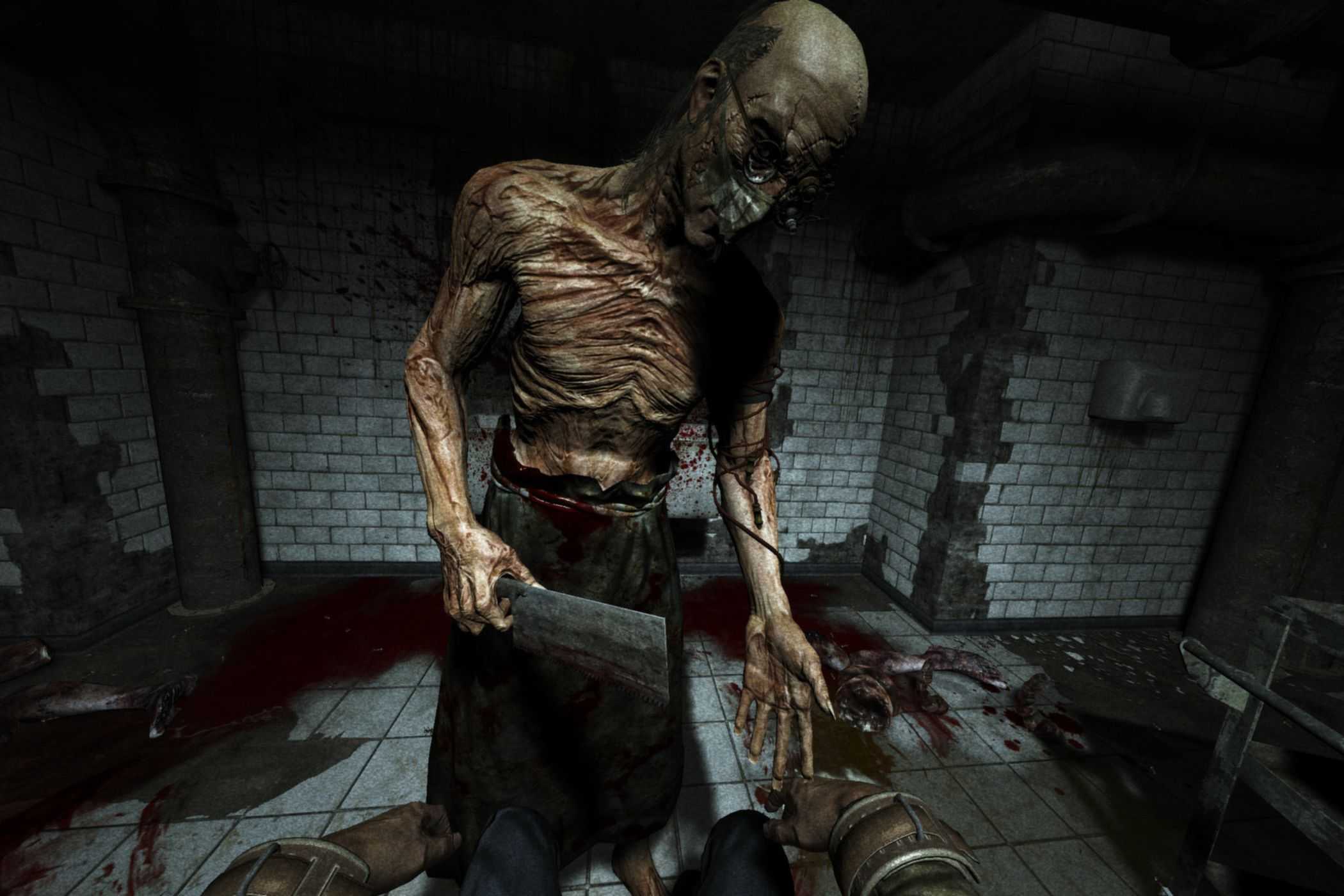 Outlast doctor using butcher knife