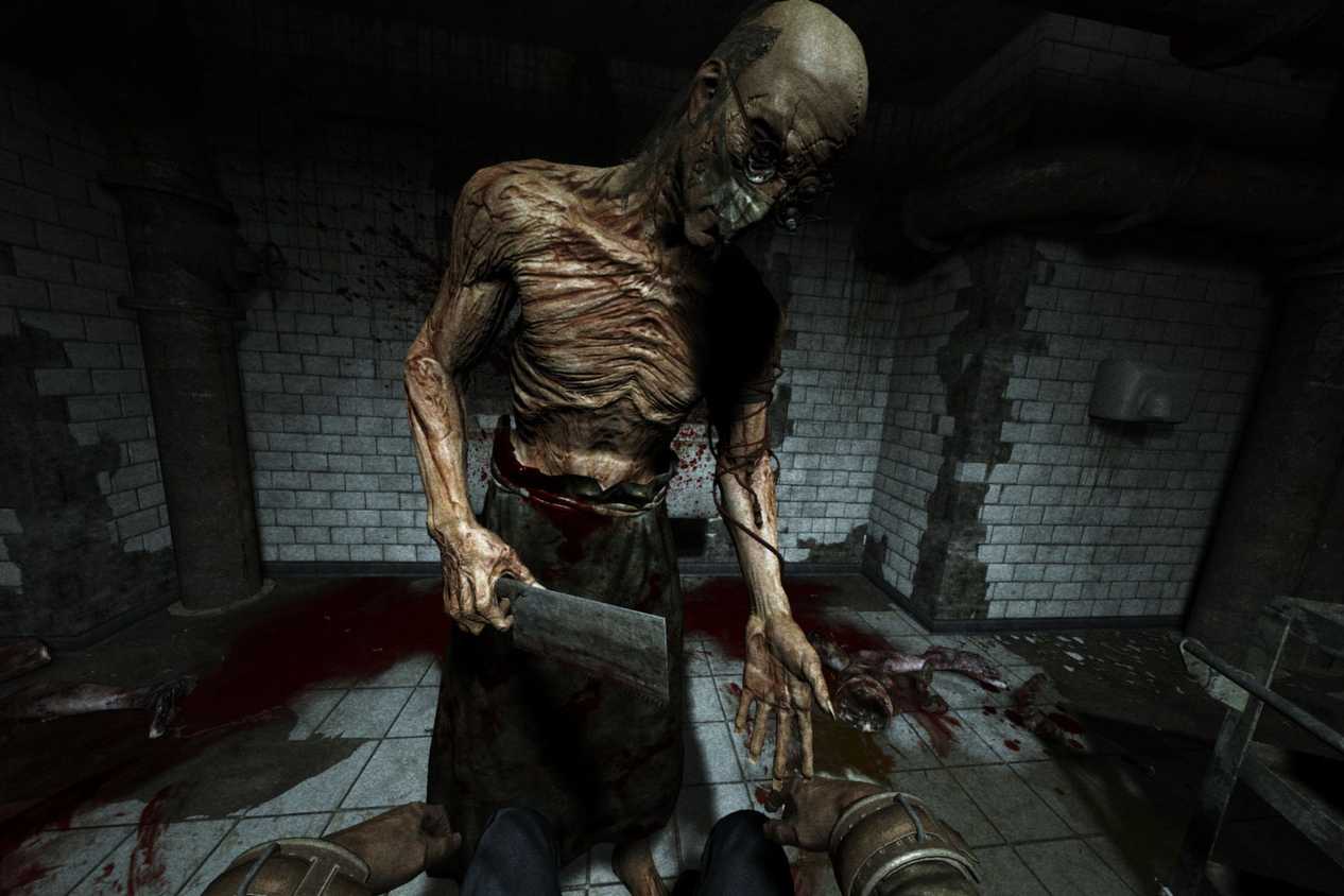 Outlast doctor using butcher knife