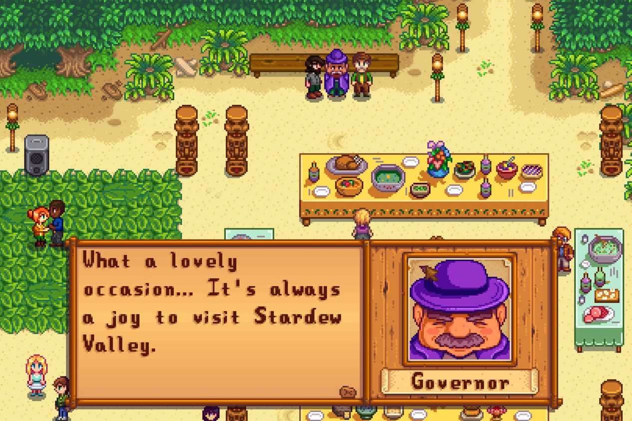 STardew Valley player talking to the Governor