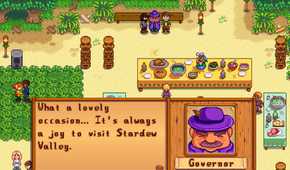 STardew Valley player talking to the Governor