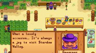 STardew Valley player talking to the Governor
