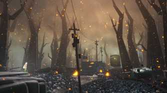 After Us Gaia standing in burning land