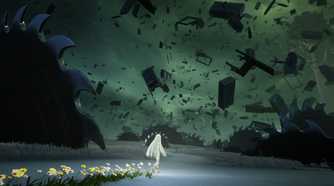 After Us Gaia walking past sawblade