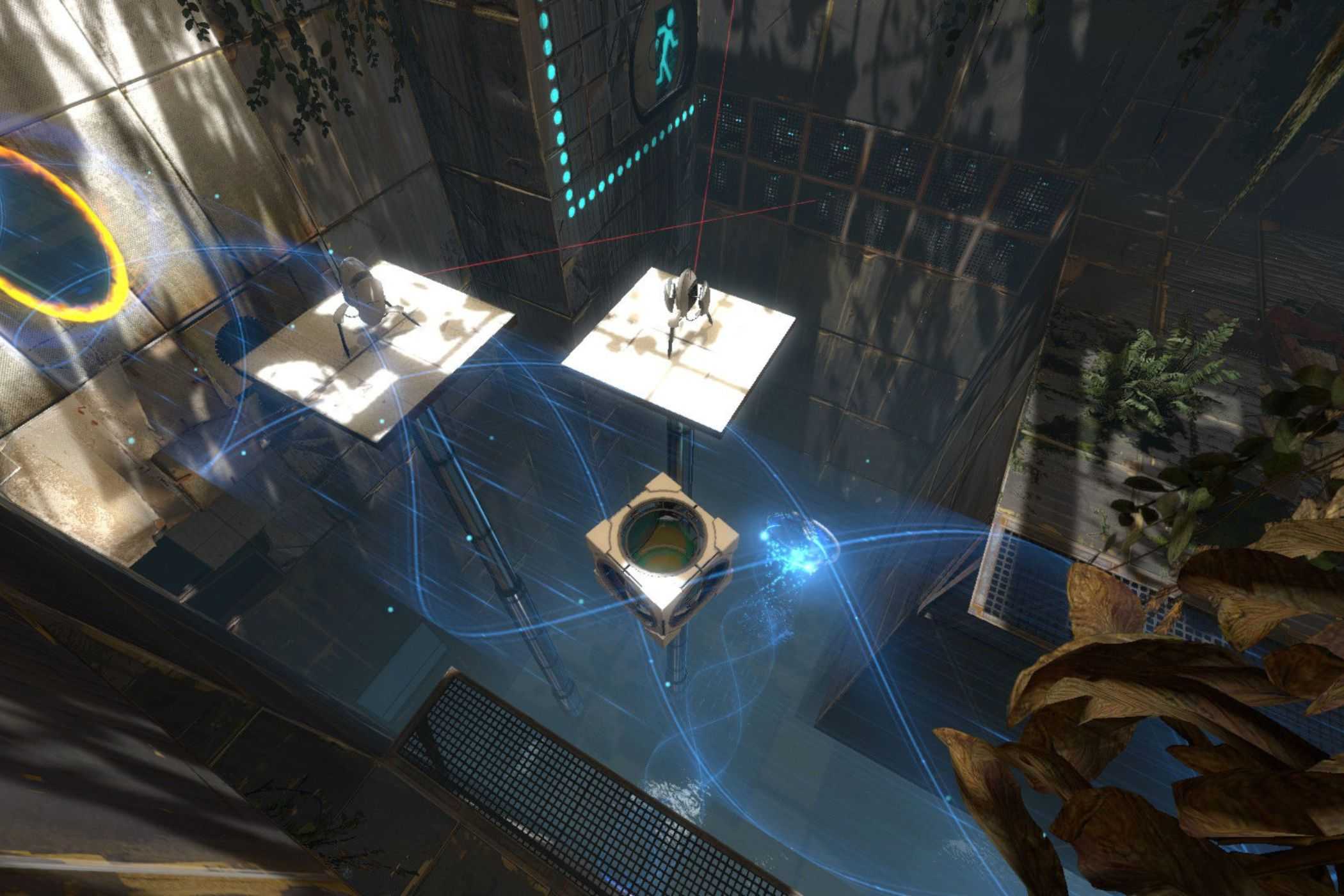 Portal 2 turrets operating near tractor beam