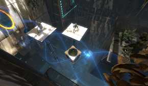 Portal 2 turrets operating near tractor beam